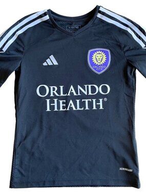 Entire Closet $5! Adidas Orlando City Boys Youth Black Soccer Jersey Shirt, 9/10